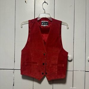GT Women's Red Suede Vest